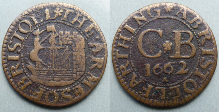 Bristol, city issue 1662 farthing N1581